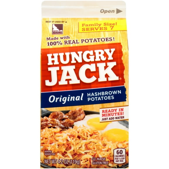 Hungry Jack Hashbrown Potatoes, 4.2 oz pint carton