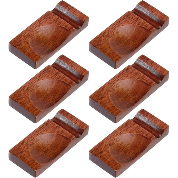 6pcs Wooden Chopstick Rests Set Chopsticks Rest Stands Spoon Holder Chopstick Rack Restraurant Hotel Creative Spoon Fork Stand Dinning Home Room Party Decor