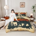 thumbnail image 4 of Manfei Boys Girls Safari Black Bear 3 Pieces Queen Comforter Set,Jungle Woodland Animal Ultra Soft Bedding Sets,Vintage Aesthetics Bedding Comforter Set Breathable,Breathable Home Decor,Reversible, 4 of 8