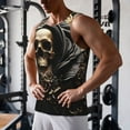 thumbnail image 5 of Lsque Gold Rose Skull Pattern Mens Tank Tops Muscle Athletic Quick Dry Sleeveless Workout Fitness T Shirts Beach Tank Top, Loose-fit Sleeveless Shirt for Men-, 5 of 7