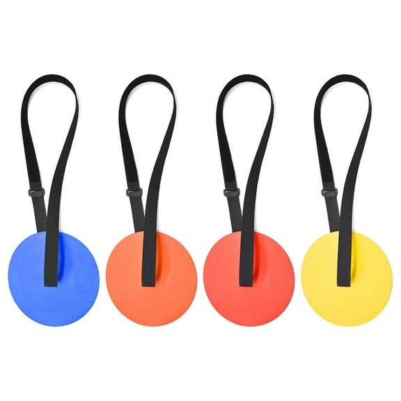 4Pcs Football Training Targets Plate Soccer Goal Targets with Adjustable Strap Soccer Hockey Shoot Targets Sports Goal