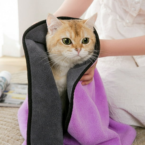 Serviette pour Animaux de Compagnie Rapide Seche Serviette de Bain pour Chien Robe de Bain Douce Absorbante Fibre Serviette de Bain pour Chat Pratique Nettoyage pour Animaux de Compagnie Debarbouillet...