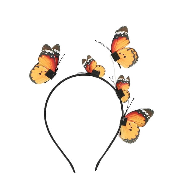 Diadema Zulema de mariposa Amarillo Carnaval