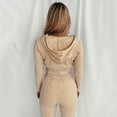 thumbnail image 4 of Mujeres Sexy Casual Cuello en V Sólido Deportes Manga completa Cremallera Pantalones con capucha Traje Fridja hfkajh99931, 4 of 8