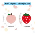 thumbnail image 2 of 4Pcs Peach Strawberry Thumb Grips Fruit Soft Silicon Joystick Button Caps Analog Joy Stick Cover Compatible with Switch OLED Lite Console for NS Controller Red Pink, 2 of 9