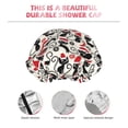 thumbnail image 5 of Kdxio Christmas Cat Print Shower Cap for Women,Elastic and Reusable,Double Waterproof Layers Bathing Hat, 5 of 9
