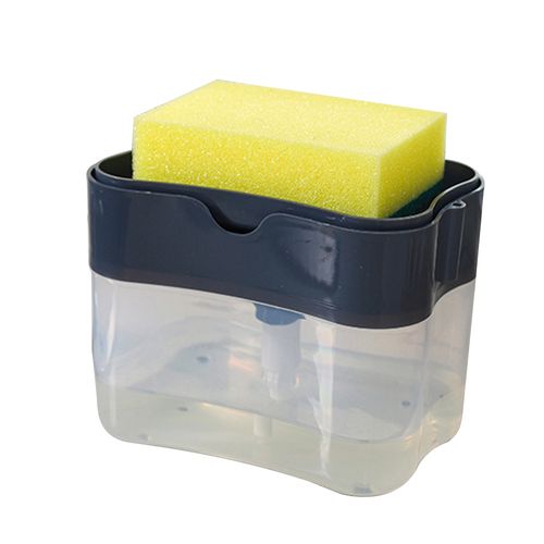 AkoaDa Sponge Box With Soap Dispenser Double Layer Kitchen Plastic Soap