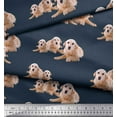 thumbnail image 3 of Soimoi Moss Georgette Fabric Golden Retriever Dog Fabric Prints by Yard 42 Inch Wide, 3 of 3