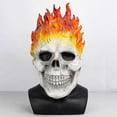 thumbnail image 2 of Halloween Ghost Rider Red And Blue Flame Skull Mask Horror Ghost Full Face Latex Cosplay Costume Props, 2 of 5