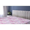thumbnail image 5 of Ambesonne Floral Fitted Sheet, Fantasy Art Garden Leaves, Full Size, Fuchsia Sea Green, 5 of 5