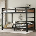 thumbnail image 2 of Bellemave Full Over Full Bunk Bed, Separable Bunk Beds Frame with Headboard and Rails, Bunk Beds Can Turns Into Loft Bed and Platform Bed for 2 People (Walnut+Black）, 2 of 8