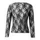 thumbnail image 5 of Top de encaje floral con cuello alto y malla transparente para mujer: manga larga, blusa transparente, sexy para fiestas y uso diario, 5 of 7