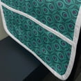 thumbnail image 3 of Vibrant Microwave Oven Cover, Repetitive Peacock Feather Inspired Abstract Illustration, Water Resistant Organizer with Pockets for Kitchen, 36" x 12", Quartz Dark Seafoam, by Ambesonne, 3 of 4