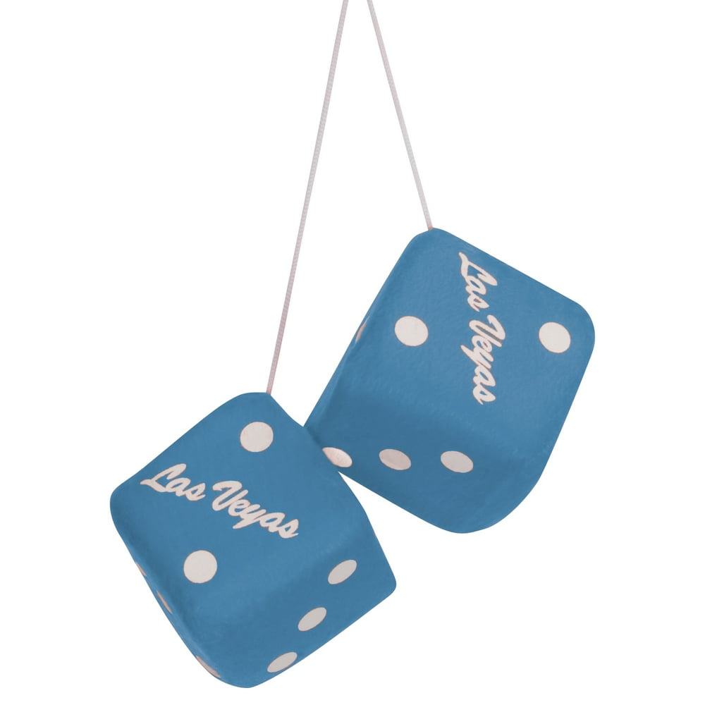 Loftus Las Vegas Deluxe Fuzzy Car Dice 3.5" Plush Toy, Blue White