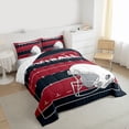 thumbnail image 3 of Feelyou Athlete Helmet Kids Bedding Comforter Set, Est Sleep Football Twin Comforter Sets, Modern Soccer Sports Player Reversible Bedding Set, Crimson Navy Luxury Bedroom Decor, 2-Piece, 3 of 8