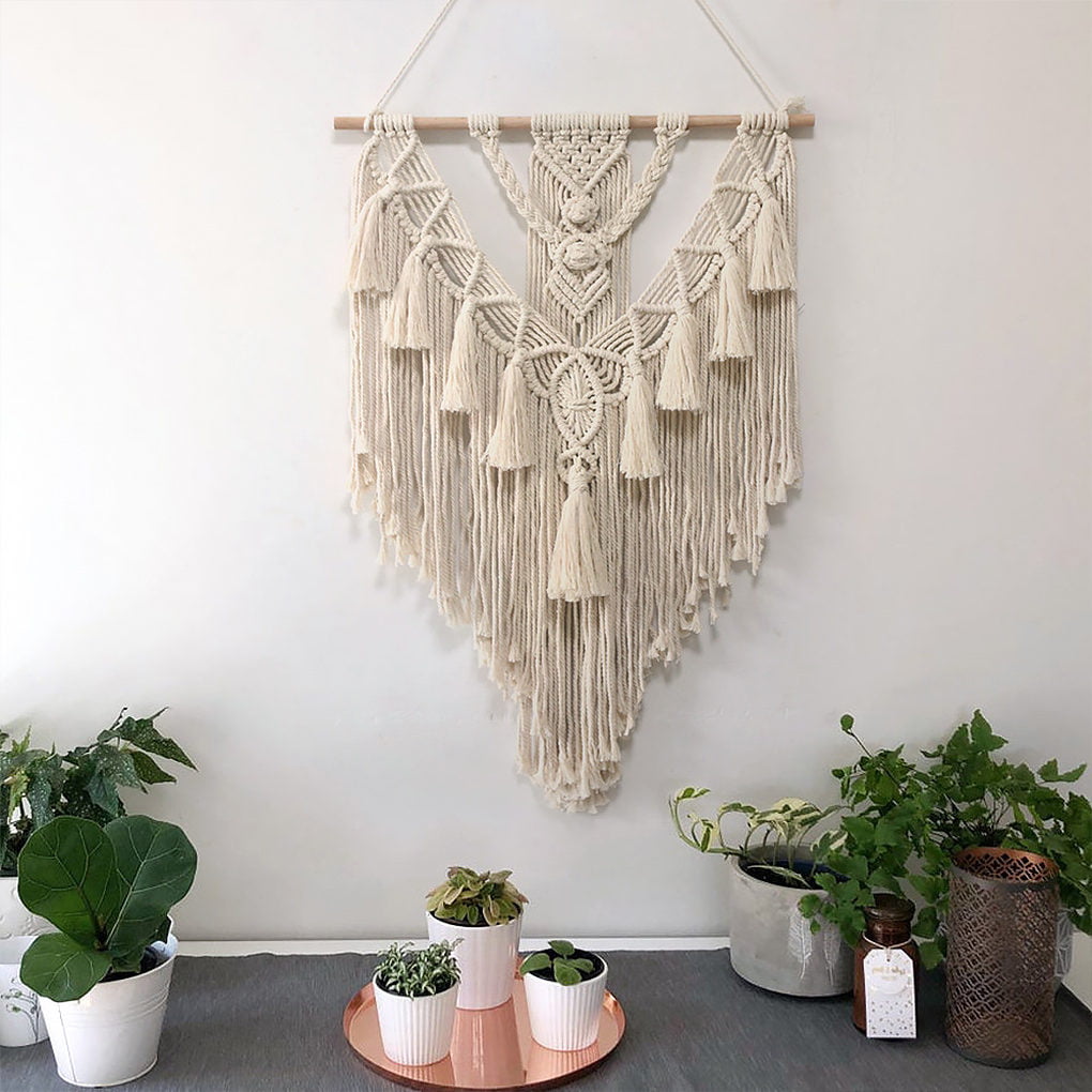 YAENEVE Large Macrame Wall Hanging Tapestry For Bedroom Teen Girl,Bohemian  Wall Decor Hand-woven Pendant Long Tassel Living Room Decoration
