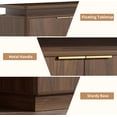 thumbnail image 7 of LKTART 66" Sideboard Buffet Cabinet with Storage,LED Lights,Walnut Modern Credenza Storage Cabinet ,1" Thick Floating Top,Adjustable Shelves,Pivot Door Hardware,for Living Room,Kitchen, 7 of 7