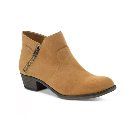 SUN STONE Womens Brown Cushioned Breathable Slip Resistant Abby Round Toe Block Heel Booties 9 M