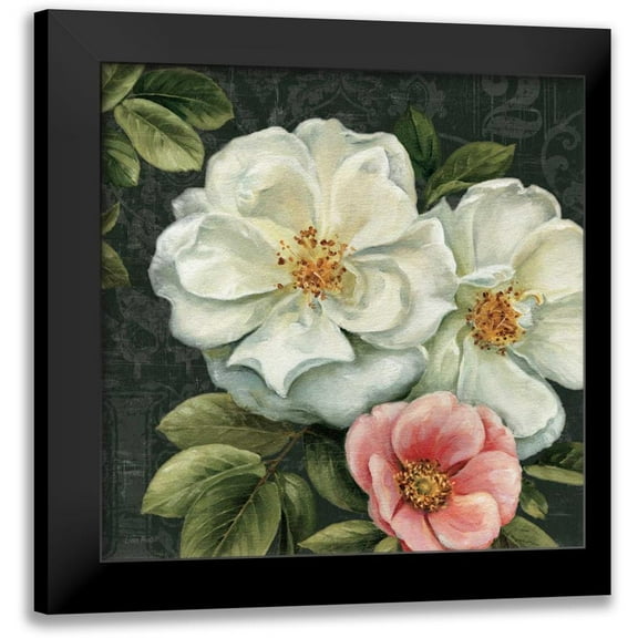 Audit, Lisa 12x12 Black Modern Framed Museum Art Print Titled - Floral Damask III
