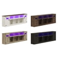 thumbnail image 4 of ChVans 95" Farmhouse TV Stand for 90/100"TV with LED Lights and Power Outlets, Large Entertainment Center with 2 Barn Doors Storage Cabinet & 6 Semi-Open Compartments for Living Room, White, 4 of 10