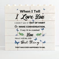 Love You Novelty Decorative Sign/Plaque,Gifts for Wedding Engagement Valentines Day Christmas, Gifts for Him and Her,Cute Couple Gifts Ideas for Girlfriend, Wife, Fiance, Mom, Her, Couples
