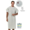 Personal Touch Angle Back Overlap Premium Patient IV Sleeves Hospital Gown with Telemetry Pocket, Raspberry Grey Diamonds (10)
