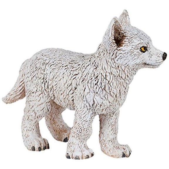papo young polar wolf figure, multicolor