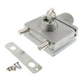 thumbnail image 4 of Cerradura de puerta corrediza de puerta de simple de acero inoxidable con manija, sin perforaciones, fácil de instalar, 10 mm-12 mm Soledad Cerradura de puerta de acero inoxidable, 4 of 10