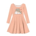 thumbnail image 4 of DISNIMO Heart Cat Dress Kids Long Sleeve Dresses 5-6 Girl Dresses Casual Midi Dress Girls Fall Dress Midi Dresses for Girls Skater Dress Long Sleeve Holiday Dress Girls Swing Dress Children, 4 of 6