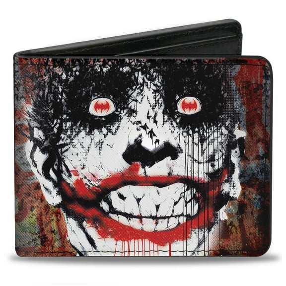 DC Comics Wallet, Bifold, Detective Comics 880 Joker Bat Face Cover Multi Color, Vegan Leather