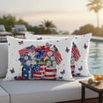 thumbnail image 4 of 4th of July Outdoor Waterproof Pillow Covers, Independence Day Blue Red US Flag Spring Floral Decorative Rectangle Throw Pillowcase Sofa Cushion Sham for Patio/Couch/Chair, 20"x12" 2 Pack, 4 of 8