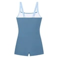 thumbnail image 5 of CUZIBR Girls Swimsuit Color Block One Piece Wide Strap Ruffle Removable Soft Cup Inserts Swim Short Jumpsuit Beach Bathing Suit,Navy,11-12 Years, 5 of 5