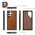 thumbnail image 4 of Feishell Multifunctional Crossbody Wallet Case for Samsung Galaxy S24 Ultra,Magnetic Detachable Case Premium PU Leather Zipper Pocket Multi Card Slots Phone Case with Wrist Strap&Shoulder Strap,Brown, 4 of 10