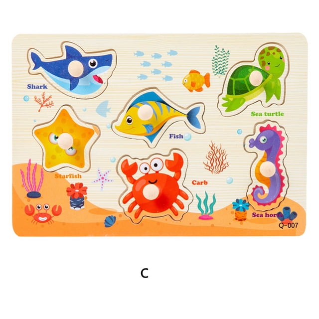 Wooden Number Lette Puzzle Early Learning Baby Kids Educational Toys