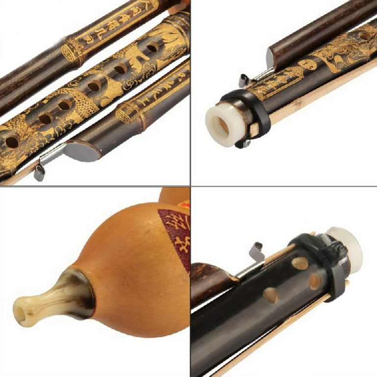 Chinese Handmade Hulusi Gourd Cucurbit Flute Ethnic Musical Instrument C  Key Bb Tone for Beginner Music Lovers