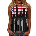 thumbnail image 2 of Womens Tops Plus Size Independence Day Sleeveless Round Neck Casual Top Multicolor XXXXXL, 2 of 4