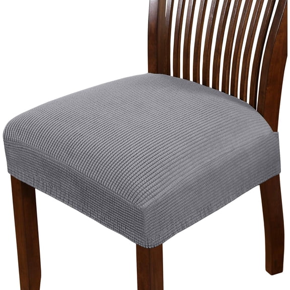 Qalabka 2-Pack Dining Chair Slipcovers, Stretch Spandex, Easy Care, Grey