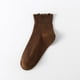 thumbnail image 1 of Zhuge pares de calcetines de algodón para mujer, finos, suaves, cómodos, transpirables, por encima del tobillo, para negocios, informales (marrón), 1 of 2
