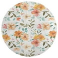thumbnail image 3 of Floral Colorful Flower Soft Bedroom Round Area Rug, Washable Cute Nursery Circle Throw Mat, Non-Slip Contemporary Small Low Pile Floor Carpet for Dorm Bedside, 3 of 6