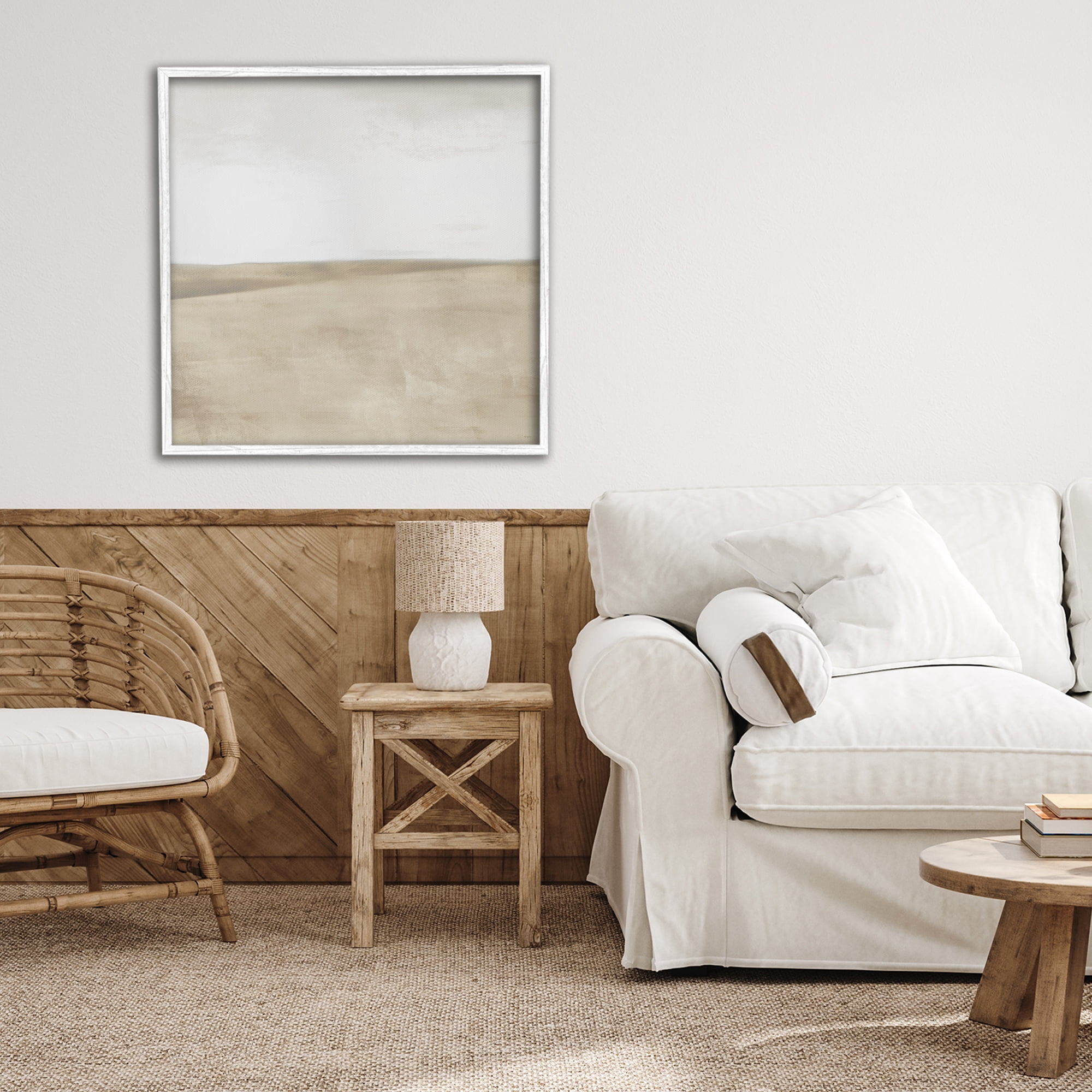 Stupell Industries Muted Smooth Hills White Framed Giclee Art, design by Dan Meneely