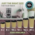thumbnail image 7 of [50 Pack] Disposable Hot Cups with Lids - 4 oz Brown Double Wall Insulated Ripple Sleeves Coffee Cups with Black Dome Lid - Kraft Paper Cup for To Go Chocolate, Tea, and Cocoa Drinks, 7 of 7