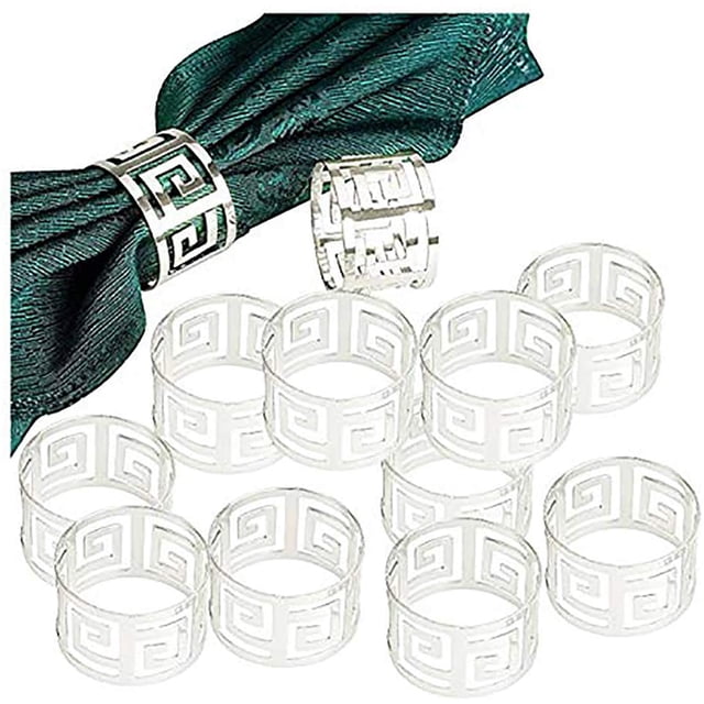 (12 PCS-Oro plateado) Servilleteros redondos, 6/12 piezas Servilletero de metal Anillo Servilletero Hebilla Soporte para decoración de mesa brillar Electrónica