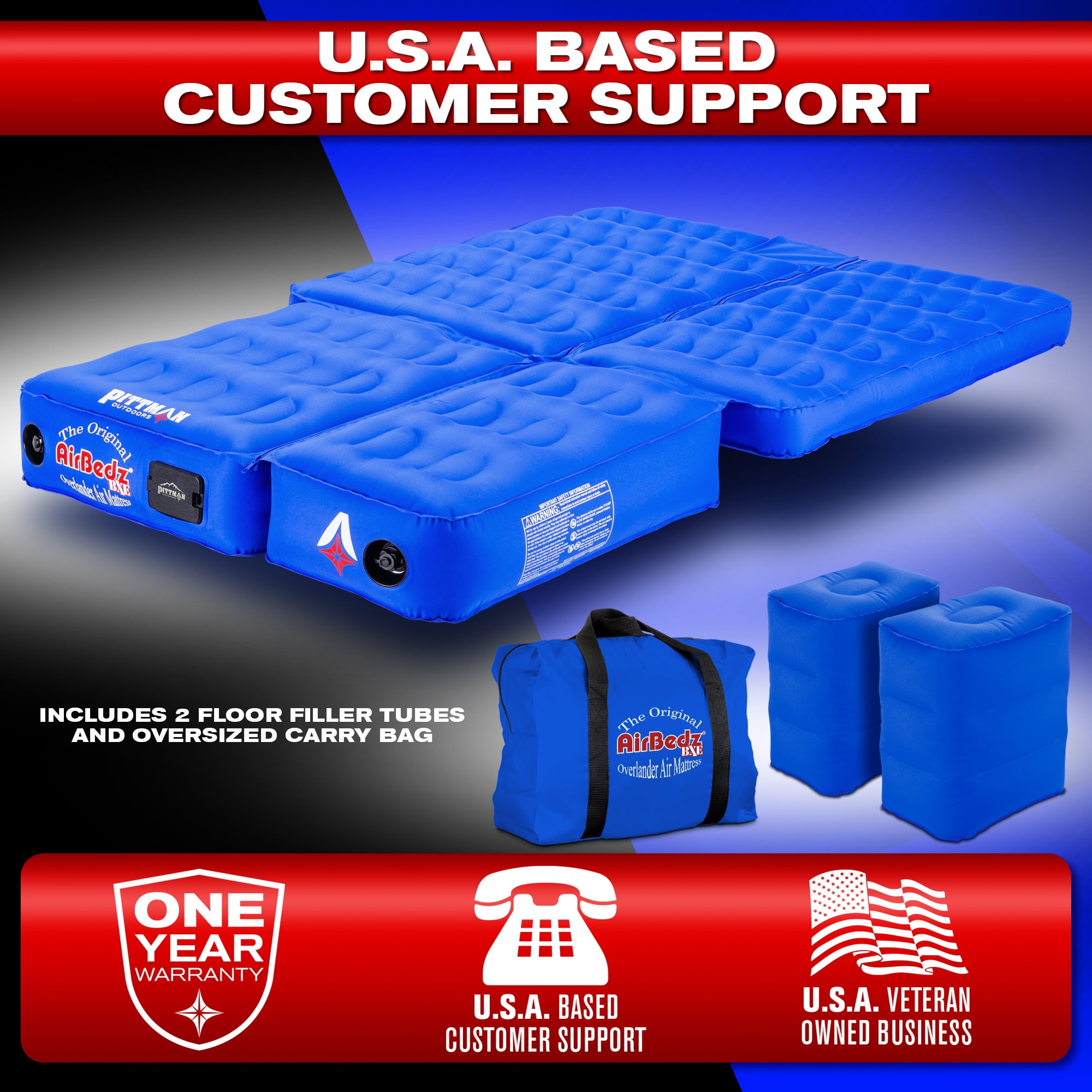 AirBedz by Pittman Outdoors - Bronco 2-Piece Rear Seats Down Air Mattress with Built-in Pump