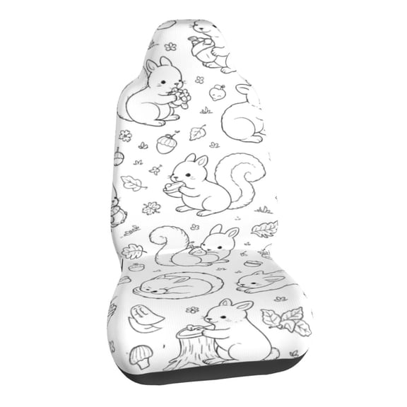 Autumn Woodland Squirrel Car Seat Covers Stretch Car Seat Protectors Universal Fit