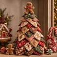 thumbnail image 4 of DIY Quilted Christmas Tree Kit, 3D Fabric Patchwork Craft Set for Beginners, Handmade Tabletop Holiday Xmas Decor, Ideal for Home Mantel Table Office Display, #A, 4 of 8
