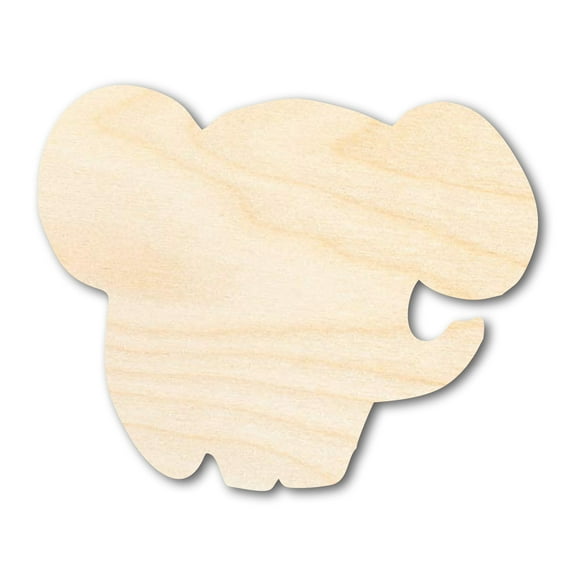 Unfinished Wood Cartoon Elephant Shape 3" / 1/4"