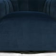 thumbnail image 5 of Noble House Smith New Velvet Dark Blue Modern Swivel Club Chair, 5 of 8