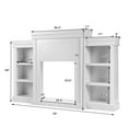 thumbnail image 4 of Giantex 70" Freestanding Mantel Stand, Modern Media Fireplace Cabinet, Wooden Mantel Console Table w/Storage Shelves, White, 4 of 9