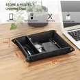 thumbnail image 2 of SITHON Valet Tray Desktop Storage Organizer – Removable 2 Compartments Catchall Tray Bedside Vanity Tray Nightstand Caddy Holder Desk Storage Plate for Remote Controller, Keys, Phone, Jewelry, Black, 2 of 8