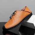 thumbnail image 2 of Zapatos de verano hechos a mano de diseñador para hombre, de cuero marrón, suaves, para negocios y exteriores, zapatos británicos para hombre (26 cm), 2 of 4